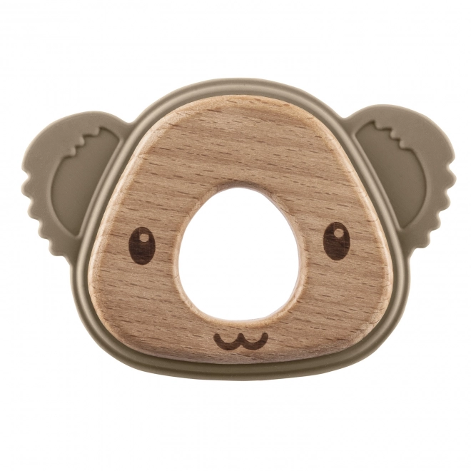 Silicone Wooden Teething Toy Koala Sand Beige