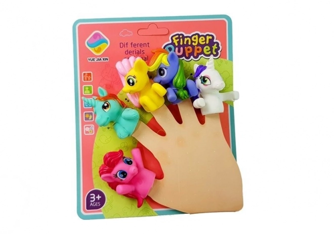 Finger puppet unicorn ponies set