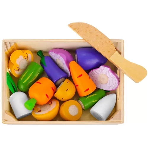 Wooden Fruits and Vegetables Cutting Set