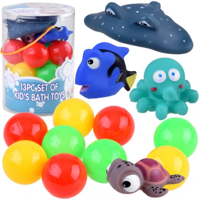 Colorful Ocean Animal Bath Toys Set