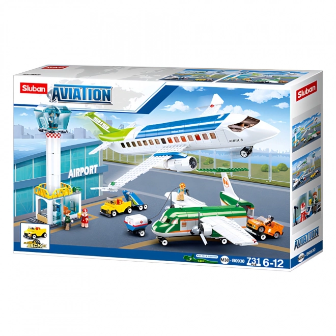 Sluban airport set with two airplanes