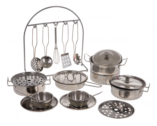 Children's Metal Cookware Set with Accessories