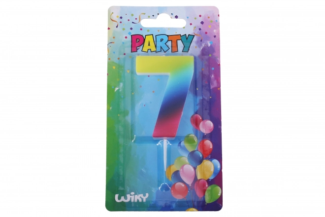 Party Candle Number 7 Rainbow