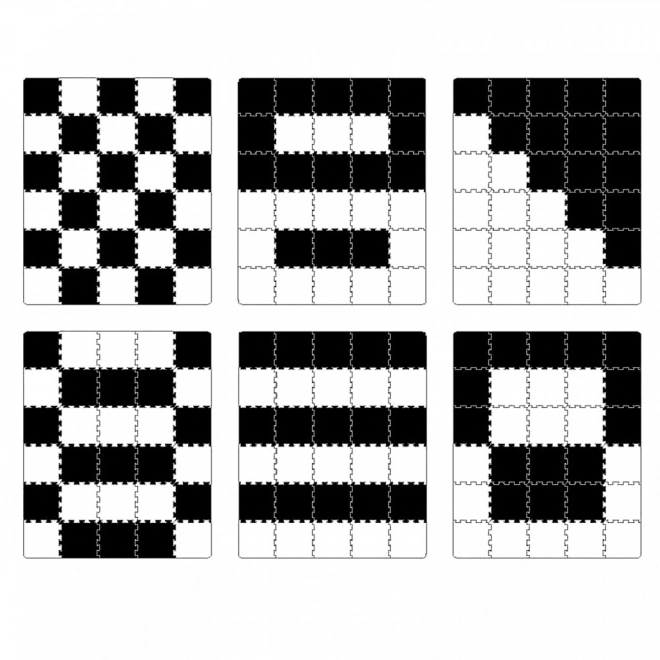 Tappeto Puzzle Luno Bianco e Nero per Bambini
