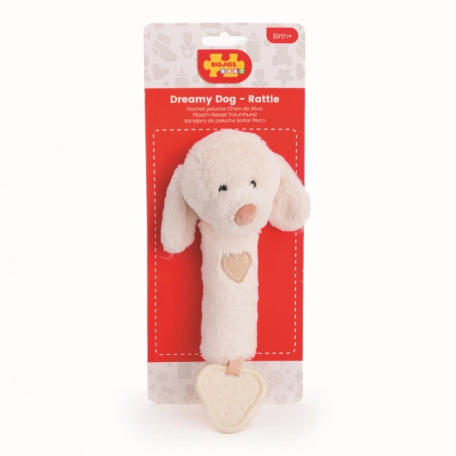 3-in-1 Plush Dog Rattle for Babies