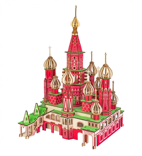 Woodcraft St. Basil's Cathedral Colorful 3D Wooden Puzzle