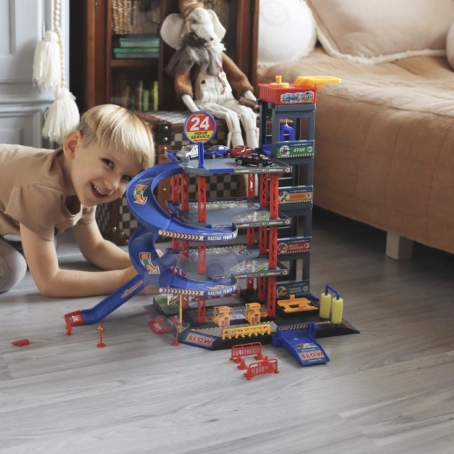Woopie Multilevel Parking Garage with Car Wash and Helicopter