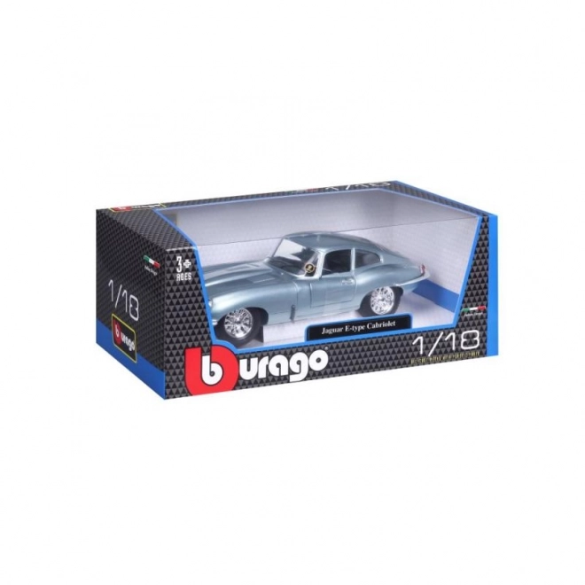 Bburago Jaguar E-Type Coupe Metallic Silver Blue