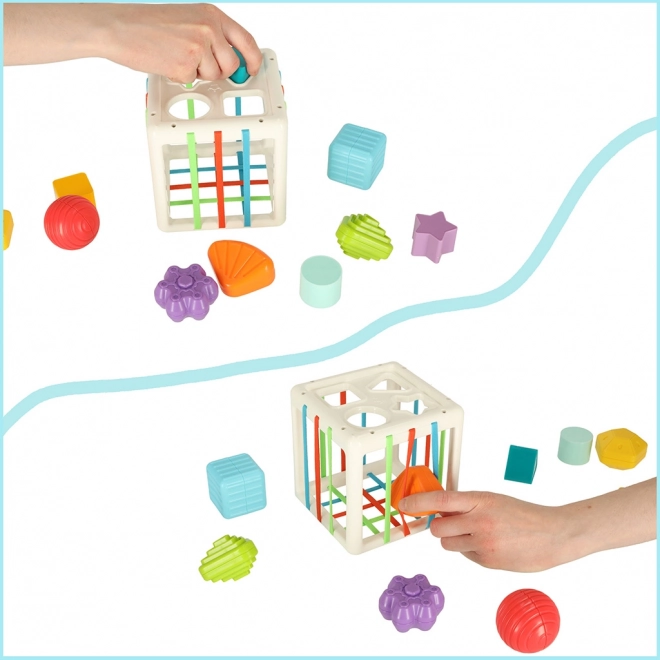 Flexible Sensory Puzzle Cube with Shape Sorter