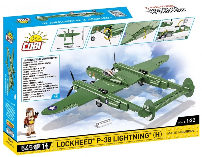 Cobi II WW Lockheed P-38H Lightning Model