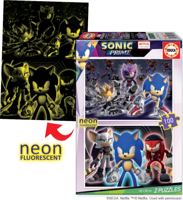 Glowing Puzzle Sonic Prime Set by EDUCA