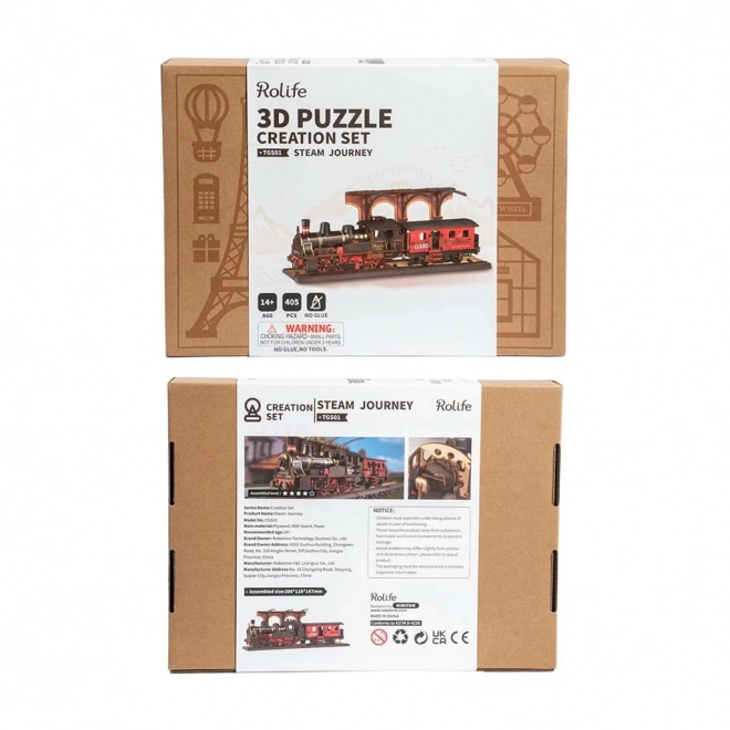 Robotic Vintage Steam Locomotive 3D Wooden Puzzle