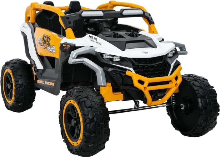 Kids' electric car yellow-white 4x4