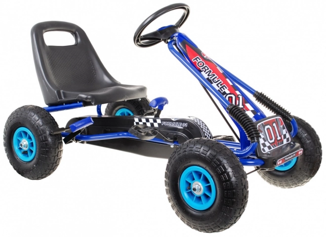 Pedal Go-Kart Blue with Adjustable Seat