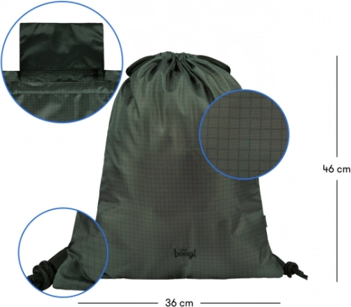 Baagl Set 3 Cubic Grove: zaino, astuccio, sacca