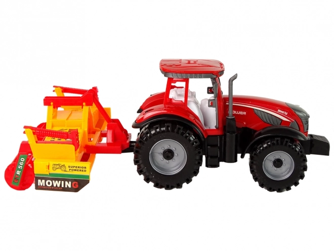 Friction-Powered Red Tractor with Cultivator