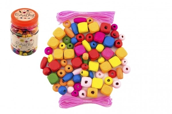 Colorful Wooden Beads with Elastics