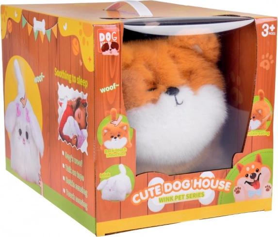 Interactive Plush Dog Pulpet, Barks and Moves Eyes, Records Sounds