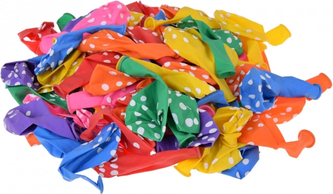 Palloncini colorati con pois bianchi - set da 100 pezzi