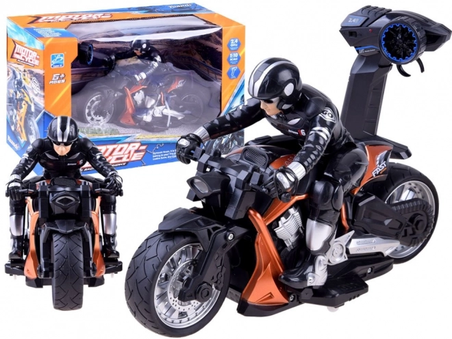 Remote Control Sports Motorcycle with Rider – orange