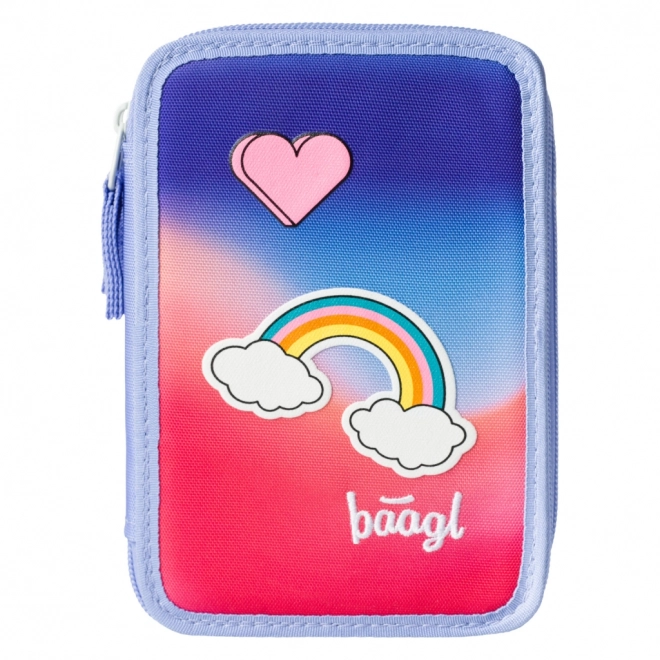 Baagl School Pencil Case Three-Tier Hippie