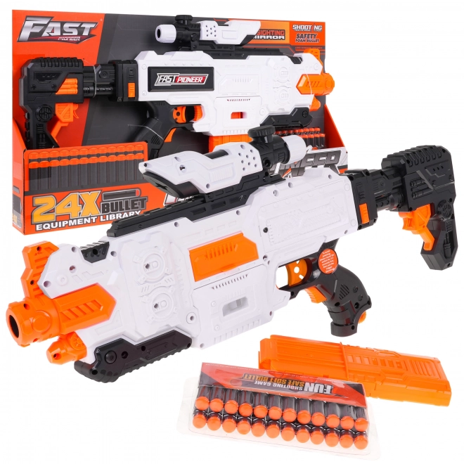 Fast Pioneer White Semi-Automatic Toy Gun