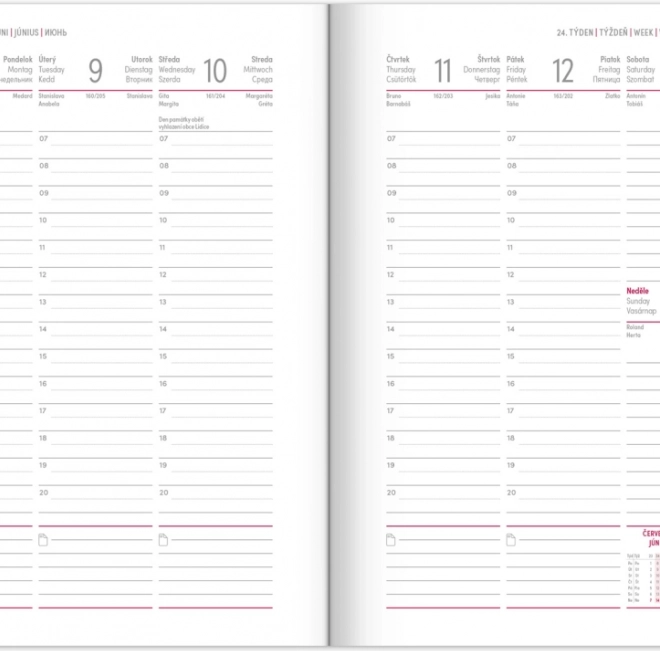 Wekelijkse agenda Notique Aprint 2026 blauw