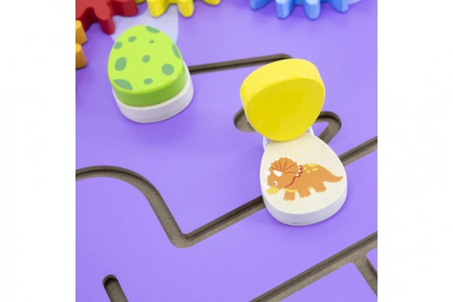 Gioco da parete in legno Dino