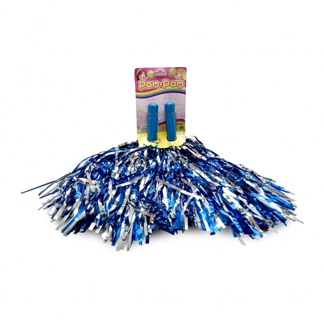 Blue and Silver Pom Pom Cheer Accessory