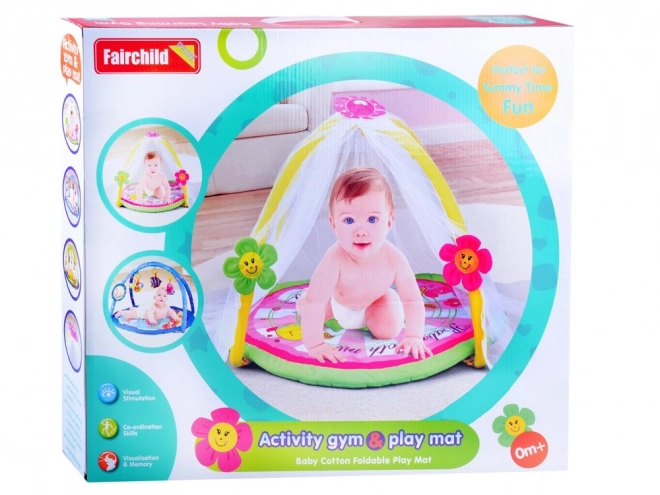 Baby Flower Playmat with Mosquito Net