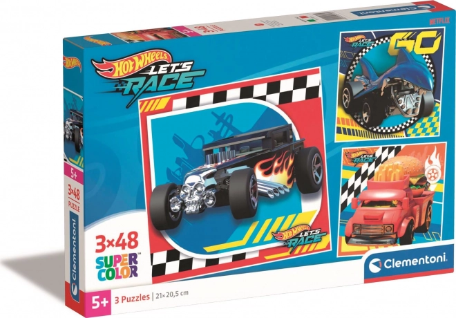 Clementoni puzzle hot wheels 3 in 1 set