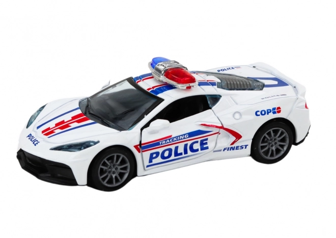 Metal Police Car Toy with Pull Back Mechanism 1:32 Scale