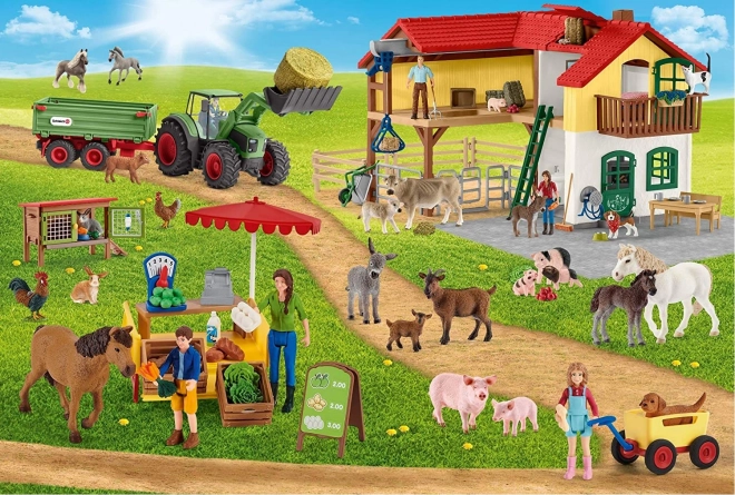 Schleich Farm Puzzle with Market Stall