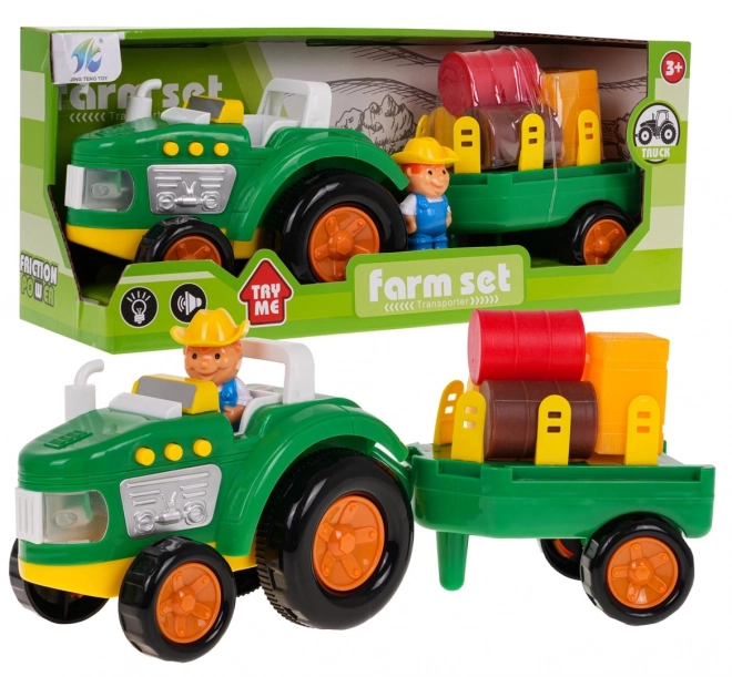 Farm Tractor Set with Farmer and Accessories