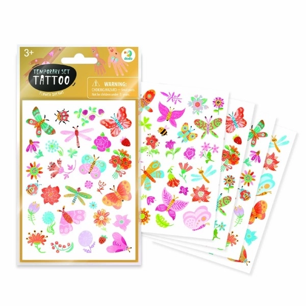 Butterfly and Flower Temporary Tattoos