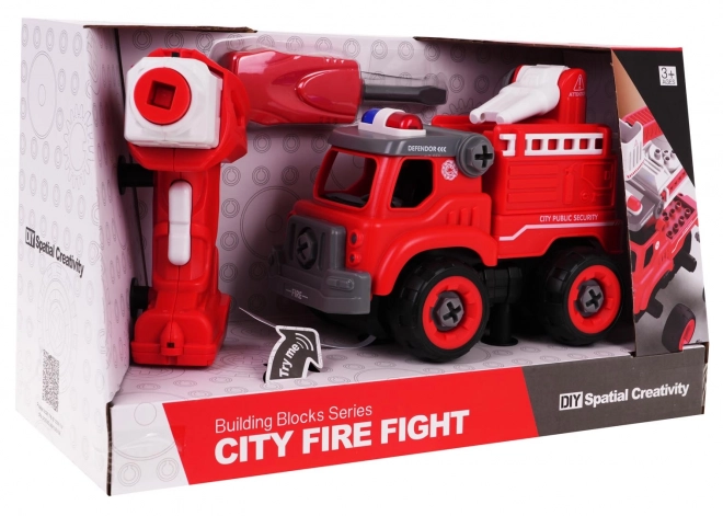 Interactive Fire Truck Toy with Drill and Screwdriver