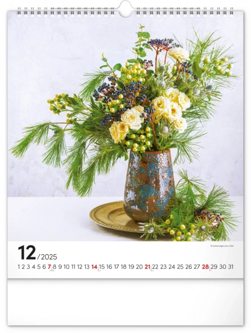 Wall Calendar Flowers 2025