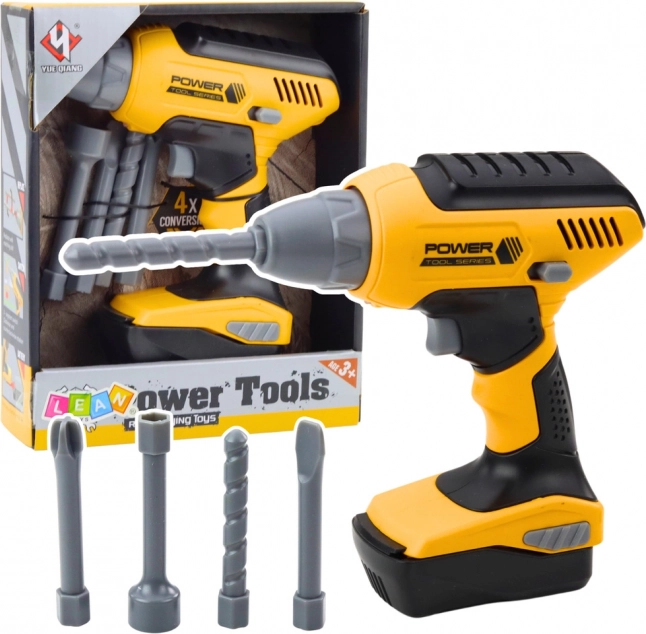 Interactive Cordless Drill with LED Light and Interchangeable Bits