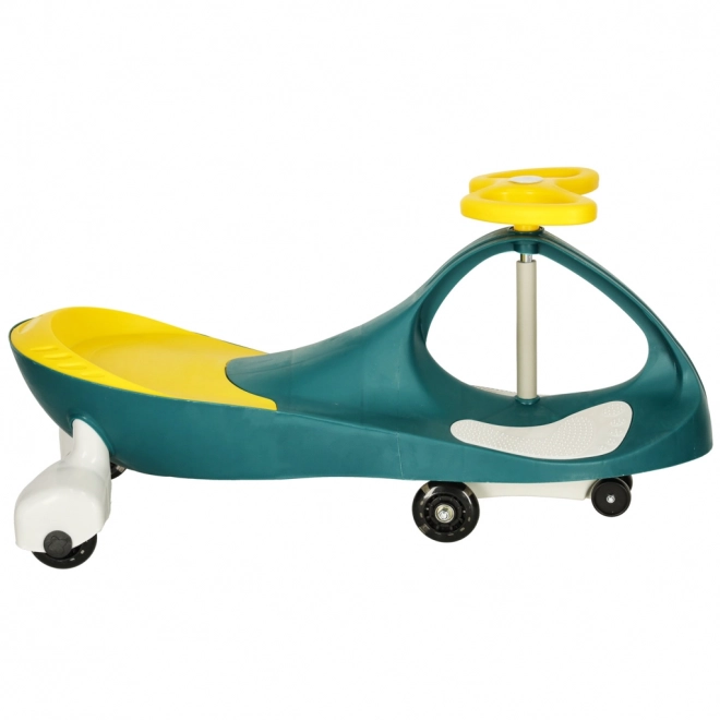 Gravity Ride-On Toy with LED Wheels in Green and Yellow