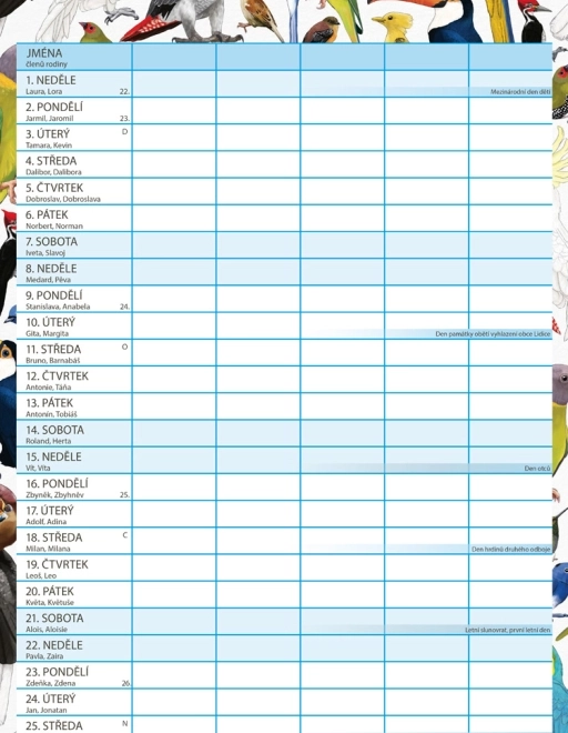 Family Planning Calendar Animalium 2026