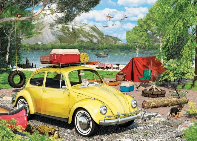 Volkswagen Beetle Camping Puzzle in Tin Box 550 Pieces