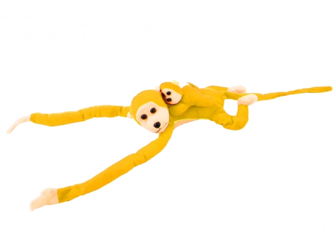 Plush Monkey with Baby Yellow 70 cm