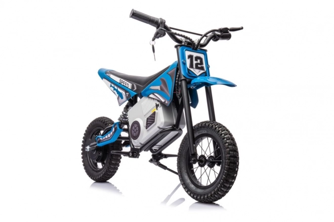 Battery-Powered Blue Kids Motocross Bike