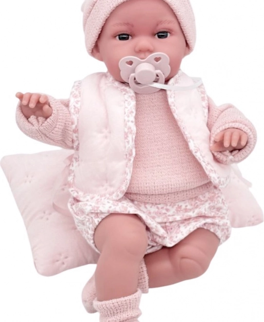 poupée bébé réaliste avec fonction de mouvement et corps en tissu doux 34 cm