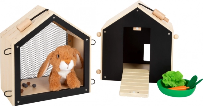 Small Foot Plush Bunny Hutch with Run