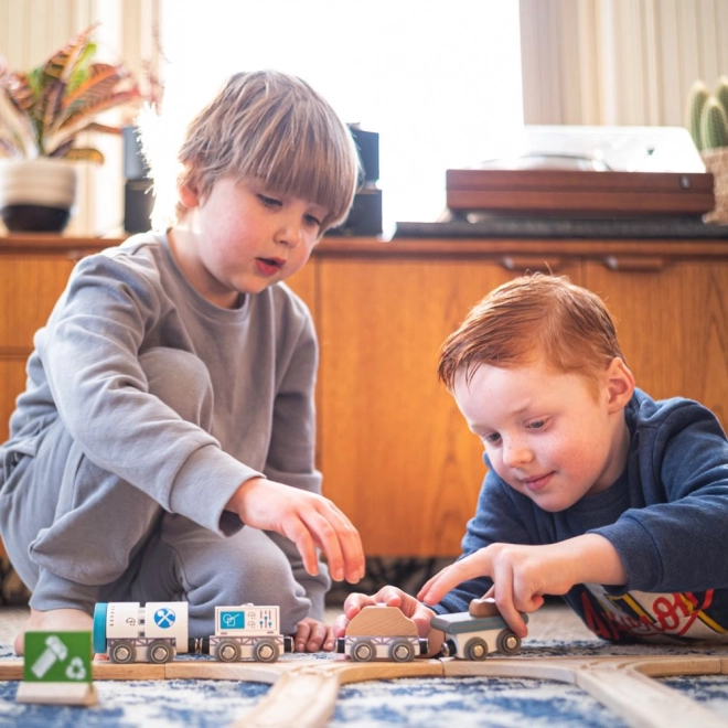 Recycling Container for Wooden Train Set