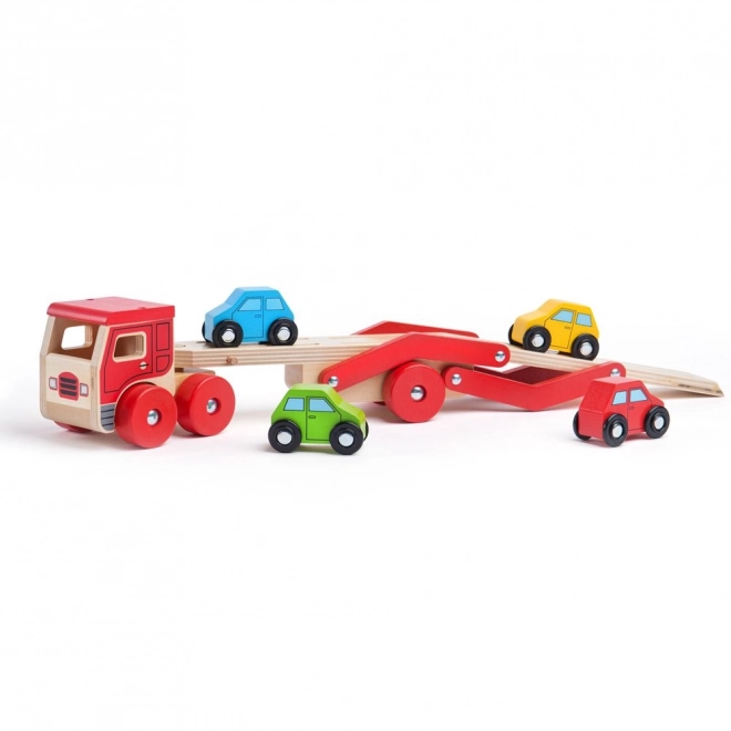 Wooden Toy Truck with Cars