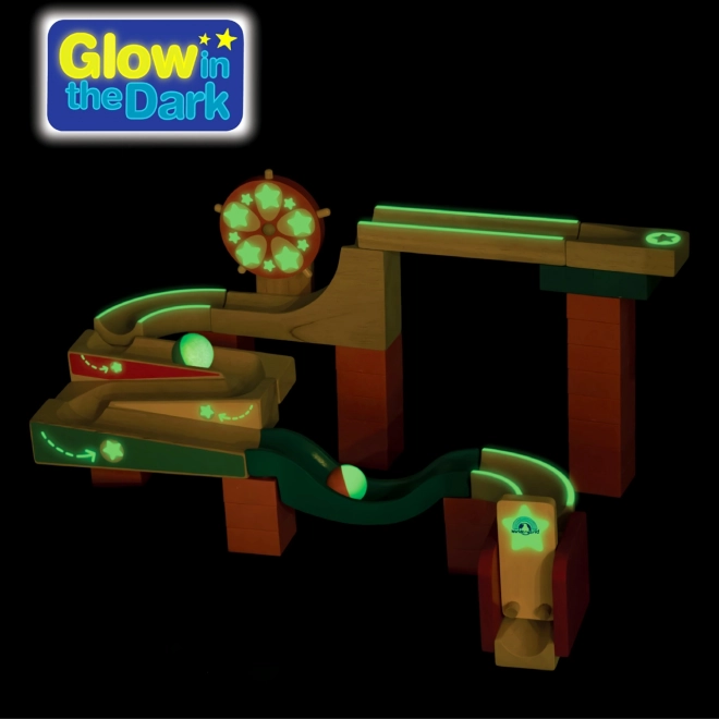 Wonderworld Wooden Marble Run Trix - Glow Wheel