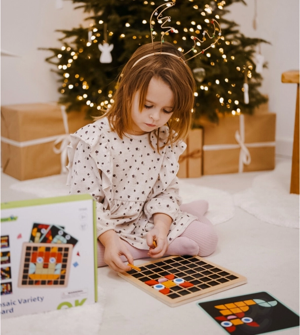 Dřevěná mozaika Tooky Toy Montessori