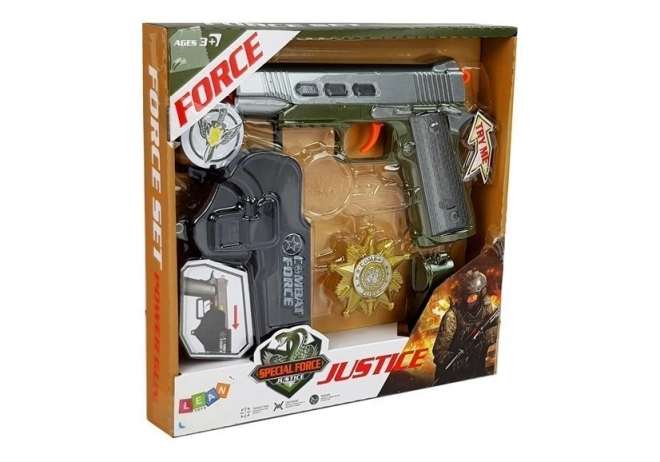 Police Playset with Gun, Badge, Whistle, Holster, Light and Sound Effects